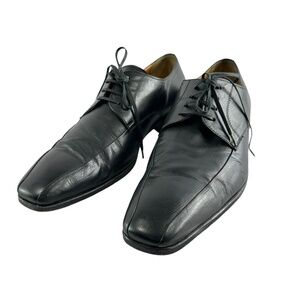 Genuine Men STEMAR Black Lace Up Leather Shoes Size 8 US 7 Euro